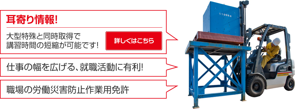 フォークリフト運転技能講習のご案内